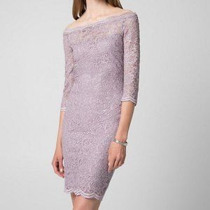 Le Chateau Lace Floral Bodycon Mauve Dusty Lilac Lavender Purple Sparkle dress